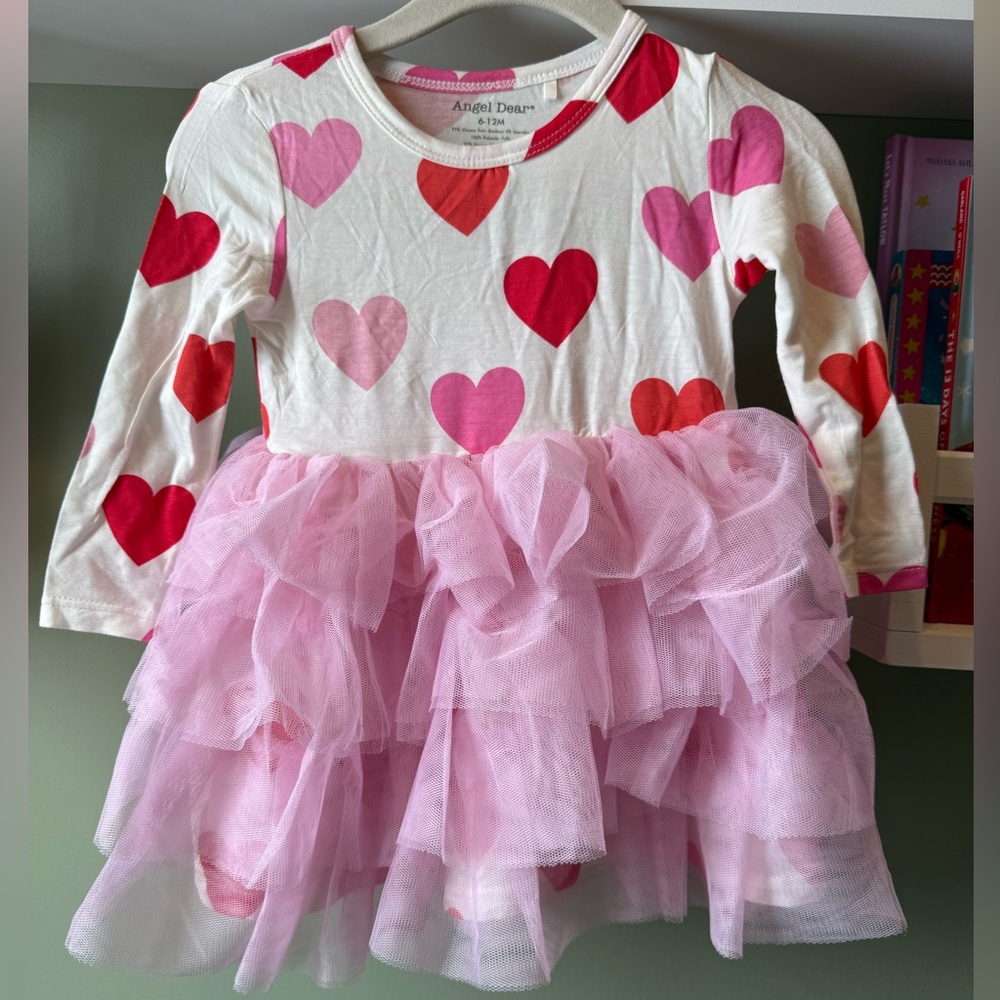 ANGEL DEAR BABY TWIRLY TANK TUTU Bamboo DRESS - HEARTS, Valentine’s Day!